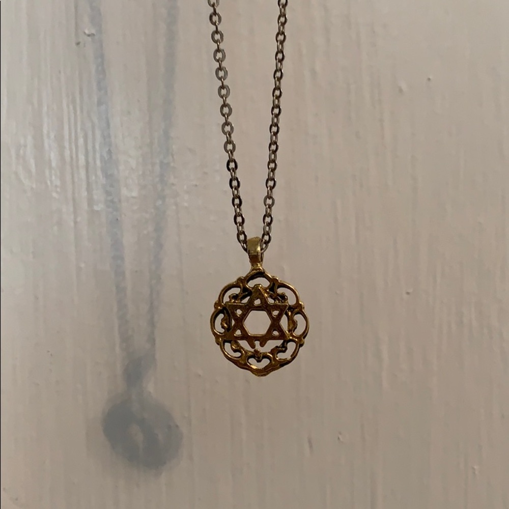 Gold Jewish star necklace